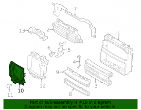 Left radiator air duct deflector for Land Rover Discovery 17-23 2.0, 3.0