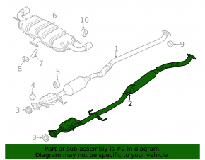 Exhaust line middle part with catalytic converter Mazda CX-5 16-16 AWD 2.5