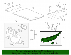Cadillac CTS 14-19 Trunk Door Trim