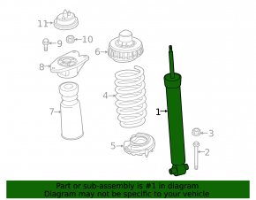 Rear left shock absorber BMW 3 G20 19-25 2.0T RWD with support