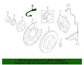 Brake pad wear sensor rear left BMW 3 F30 12-18
