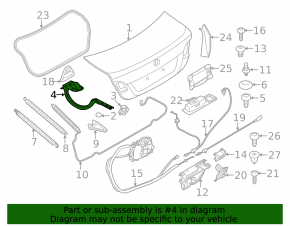 Trunk lid hinge right BMW 5 F10 11-16