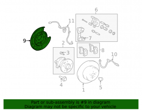 Rear right brake disc cover Toyota Highlander 01-07
