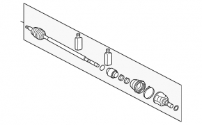 Drive axle shaft front right Hyundai Sonata 11-15 hybrid GSP