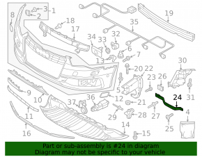 Right wing bracket Audi A6 C7 12-18 small