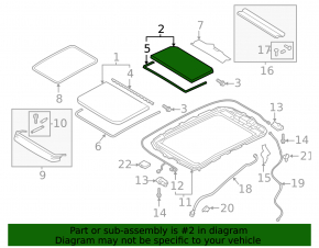 Rear panoramic glass for the Audi E-Tron 19-23 Quattro