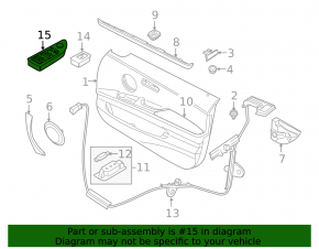Front left window lift control BMW 335i e92 07-12