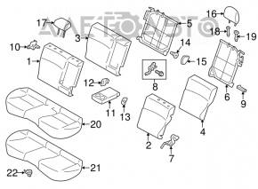 Rear row of seats 2 row Subaru Impreza 4d 17-23 GK cloth beige