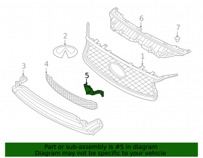 Front bumper lower grille mount right Infiniti QX30 17- sand