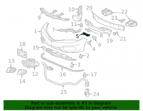 Front bumper mount right wing Acura ILX 16-18