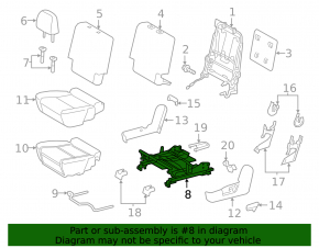 Rear left seat runners, 2nd row, Toyota Prius V 12-17, mechanical, without frame
