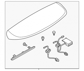 Central trunk spoiler for Audi Q3 83A 19-25 graphite, without brake light