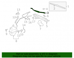 Wiper arm right Toyota Highlander 08-13