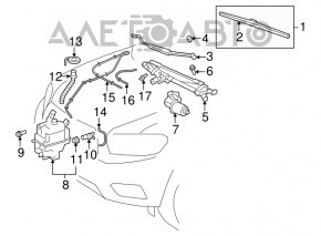 Wiper arm right Toyota Highlander 08-13