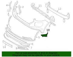 Right front bumper air duct for Hyundai Venue 20-25