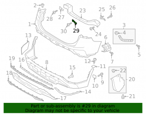 Rear bumper mount on the lower left reinforcement for Hyundai Santa FE 21-23