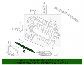 Lower grille front bumper Audi A3 8V 15-16 S-line