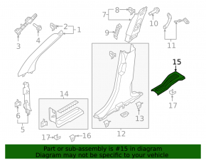 Door sill trim front right Ford Explorer 16-19 black