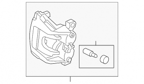 Front left caliper assembly for Ford Edge 19-24 red