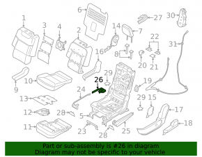 2nd row seat slide plug, right front, right Ford Explorer 20-25, black, with overlay, worn