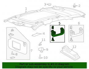 Front right ceiling handle Ford Explorer 20 - black