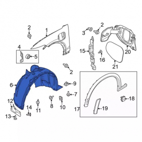 Front right mudguard Ford Mustang Mach-E 21-23