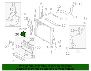 Radiator deflector left lower Toyota Camry v70 21-24 LE\XLE