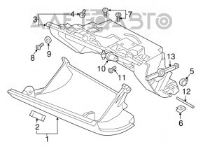 Glove box, glove compartment Volvo XC90 16-22 black