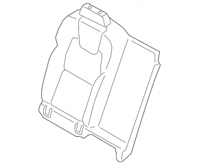 Volvo XC60 18-26 right 2nd row seat side bolster, brown leather