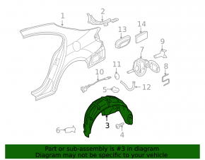 Rear right mudguard VW CC 13-17 rest