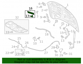 Hood seal front right Audi A6 C7 12-18