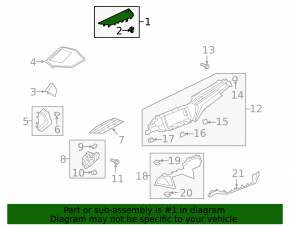 Central dashboard speaker grille for Audi E-Tron 19-23