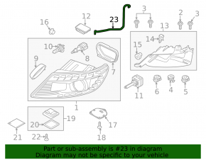 Right headlight ventilation tube Audi Q7 4L 10-15 for adaptive