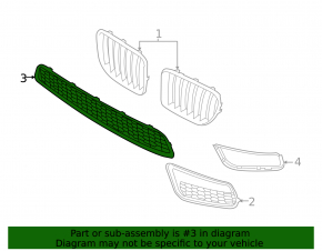 BMW X1 E84 13-15 Front Bumper Lower Grille with M Sport, Center