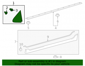 Front fender trim, upper left, Toyota Prius C 12-19