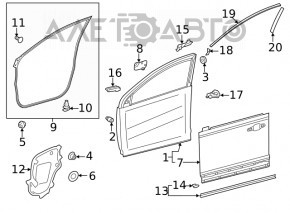 Front left door seal Toyota Rav4 19- lower