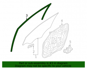 Front right glass seal for Hyundai Tucson 22-25