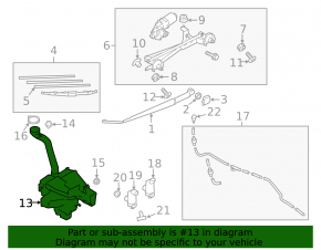 Subaru Forester 14-18 SJ Windscreen Washer Reservoir with Sensor