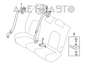 Seat belt rear right Kia Forte 4d 14-16 black