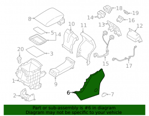 Subaru Forester 25-26 black center console trim, rear right side, scratches