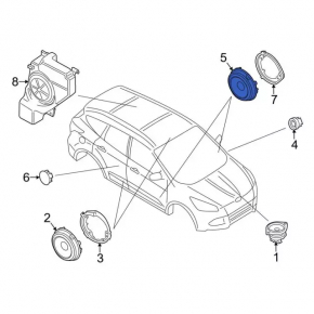 Speaker rear left Ford Focus mk3 11-18