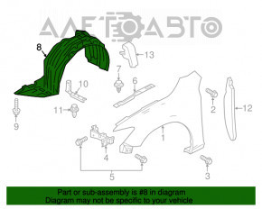 Front right mudguard Mazda 6 13-17 AVTM