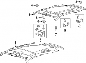 Left visor for Ford Escape MK4 23-gray, without hook, with backlight