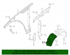 Front right mudguard liner for Land Rover Discovery 17-25