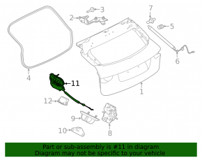 Actuator drive for the tailgate lock Jaguar F-Pace X761 17-