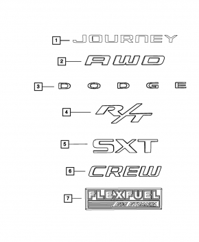 Emblem inscription JOURNEY trunk door Dodge Journey 11- type 1