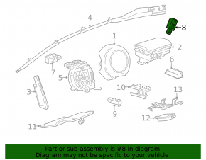 Left center pillar airbag sensor Chevrolet Malibu 13-16