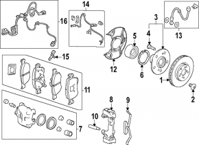 Front left caliper assembly Honda Accord 18-22 1.5T, 2.0T, 2.0 hybrid