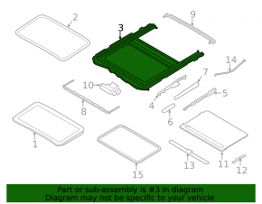 Sunroof mechanism frame BMW 335i e92 07-13
