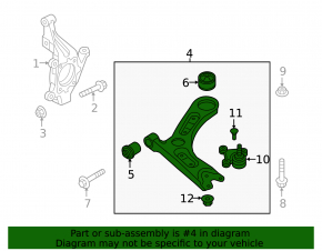 The lower front right control arm of a Hyundai Sonata 15-17 is iron, the silent block is torn.